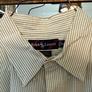 Ralph Lauren Men's Shirt with Green Stripes